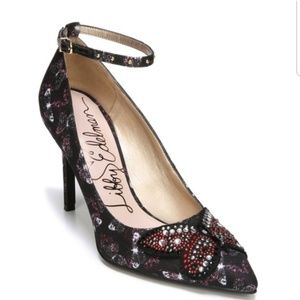 Libby Edelman Holly Pointed Toe Ankle Strap Heels